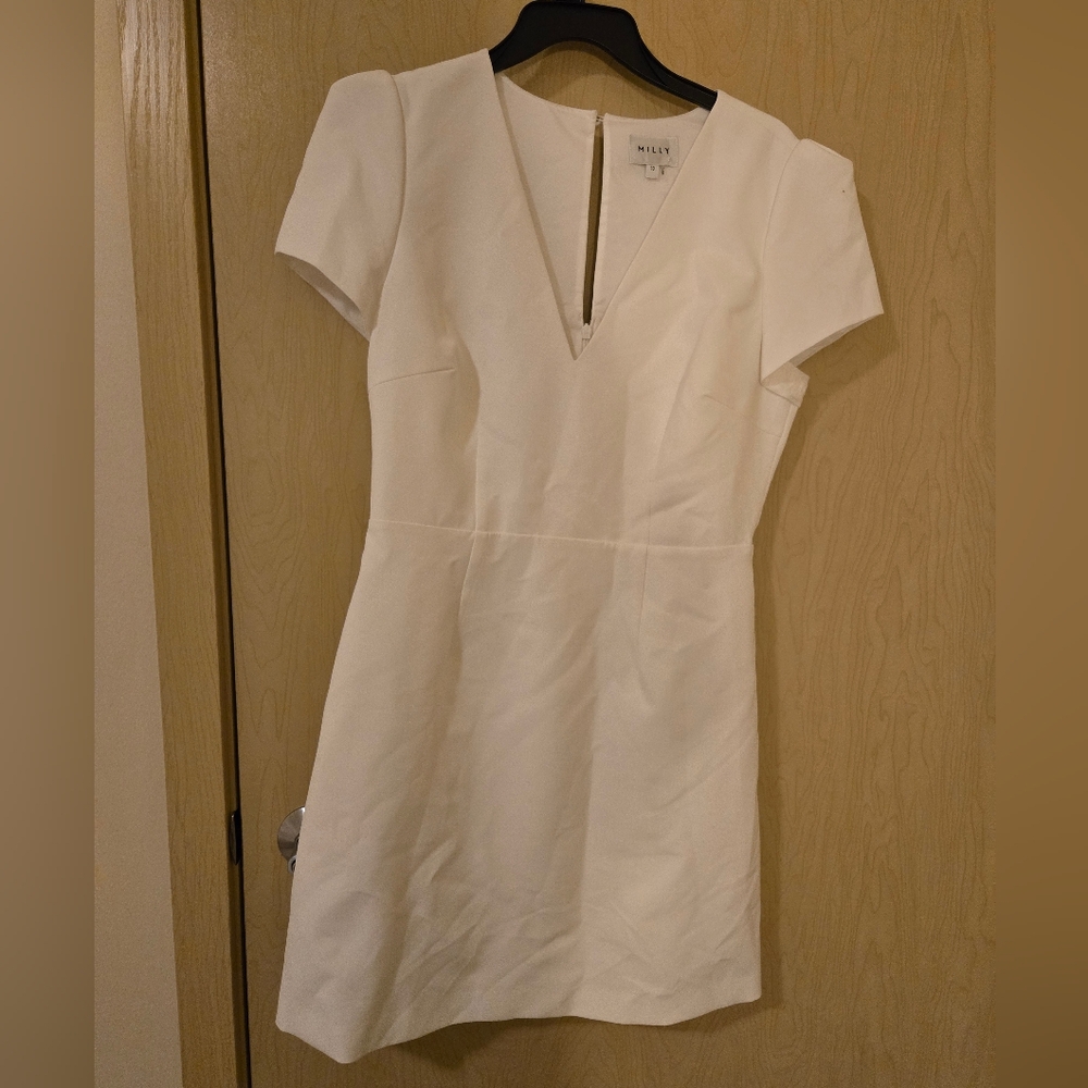 NWOT Milly White V-Neck Formal Dress (10)